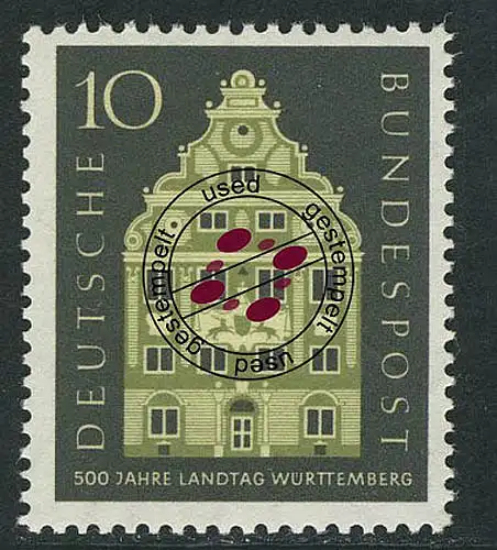 279 Landtag Württemberg, Marke gestempelt O