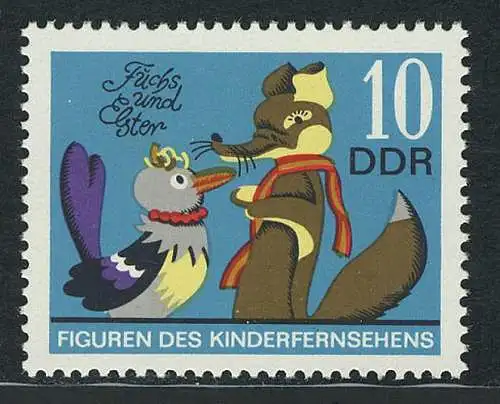 1808 Kinderfiguren Fuchs und Elster 10 Pf, postfrisch **