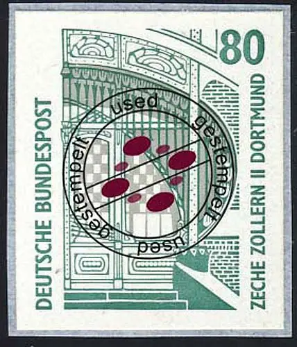 1533 SWK selbstklebend 80 Pf Zeche Dortmund, gestempelt O