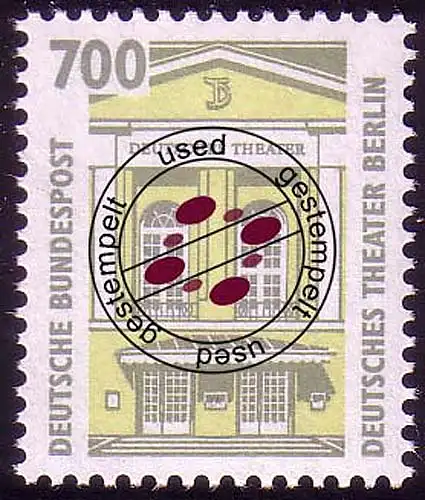 1691 Sehenswürdigkeiten 700 Pf Deutsches Theater, gestempelt O