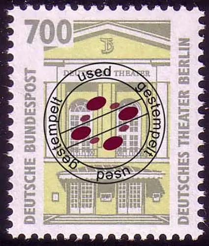 1691 Sehenswürdigkeiten 700 Pf Deutsches Theater, gestempelt O