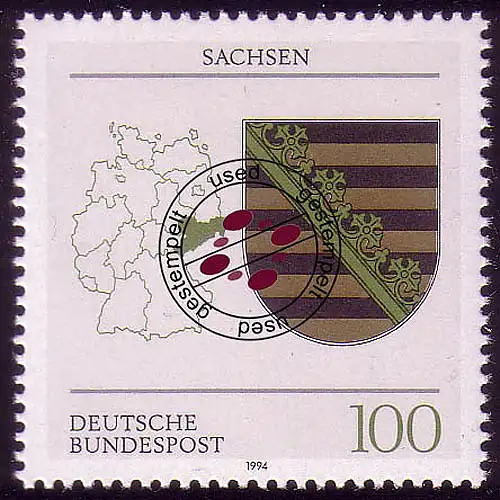 1713 Sachsen, gestempelt O