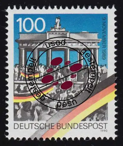 1482II Berliner Mauer 100 Pf aus Block 22 (Offsetdruck), gestempelt O