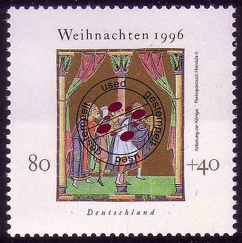 1891 Weihnachten 80+40 Pf, gestempelt O