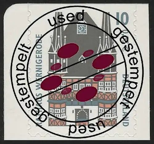 2187BC SWK 10 Pf/0,05 oben geschnitten sk Rathaus Wernigerode, O