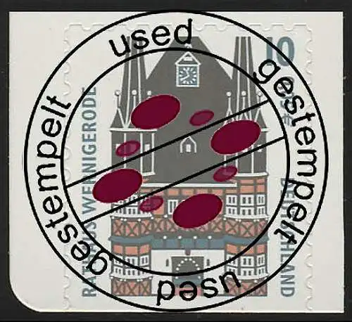 2187BD SWK 10 Pf/0,05 unten geschnitten sk Rathaus Wernigerode, O