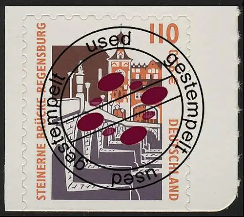 2189BD SWK 110 Pf/0,56 unten geschnitten sk Steinerne Brücke Regensburg, O