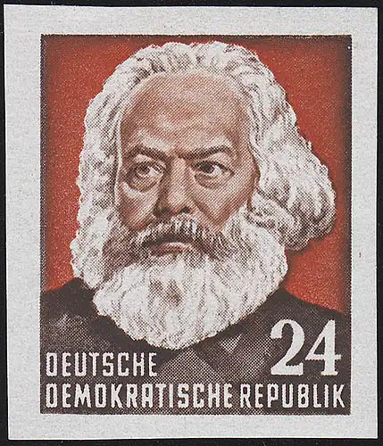 389B YI Karl-Marx-Jahr aus Block, 24 Pf Wz.2 YI **