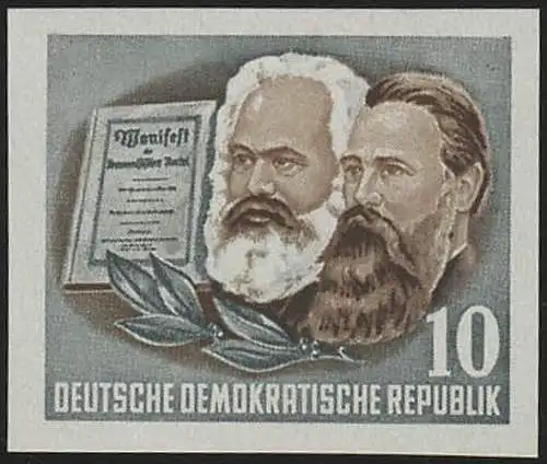 392B YII Karl-Marx-Jahr aus Block, 10 Pf Wz.2 YII **