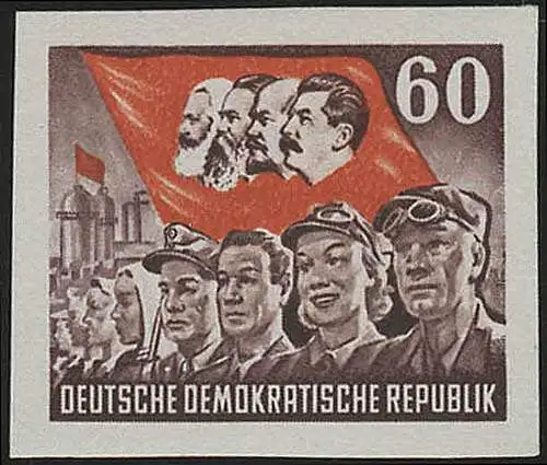 394B YII Karl-Marx-Jahr aus Block, 60 Pf Wz.2 YII **