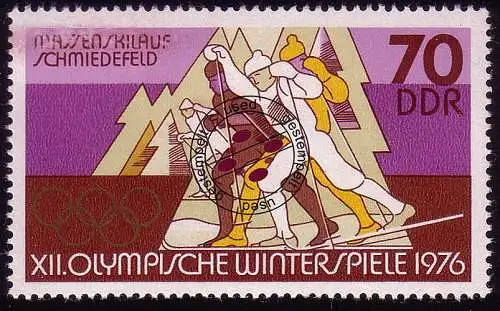 2104 Olympische Winterspiele 1975, 70 Pf, gestempelt O