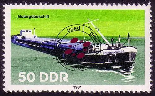 2655 Binnenschiffe 50 Pf Motorgüterschiff, gestempelt O