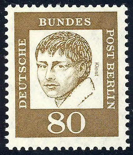 211 Bedeutende Deutsche 80 Pf Kleist, postfrisch **