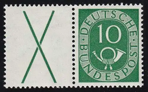 W1 Zusammendruck Posthorn, postfrisch ** / MNH