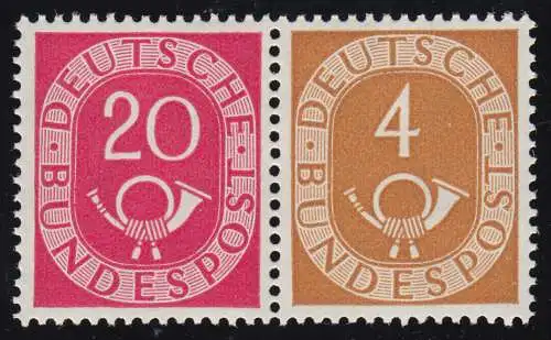 W2 Zusammendruck Posthorn, postfrisch ** / MNH