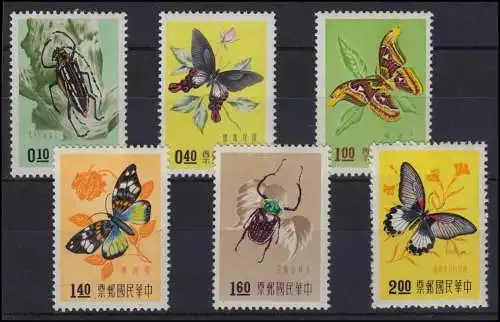 Taiwan 282-287 Insekten / Schmetterlinge - kompletter Satz postfrisch ** / MNH