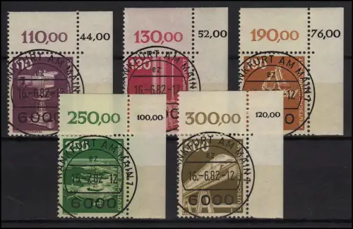 1134-1138 Industrie und Technik 110, 130, 190, 250 und 300 Pf. - KBWZ O FfM