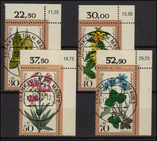 982-985 Wohlfahrt 1978 Waldblumen - KBWZ O FfM