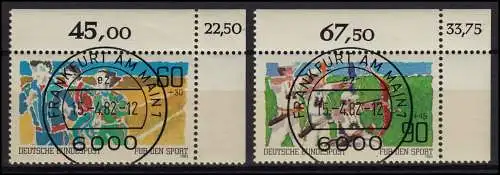 1127-1128 Sporthilfe 1982 Dauerlauf Bogenschießen - KBWZ O FfM