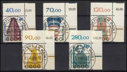 1374-1381 SWK Ergänzungswerte 40, 70, 120, 90, 280 Pf - KBWZ O FfM