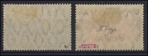 Landespost in Belgien 24II und 25II Höchstwerte, signiert mit Falzresten *