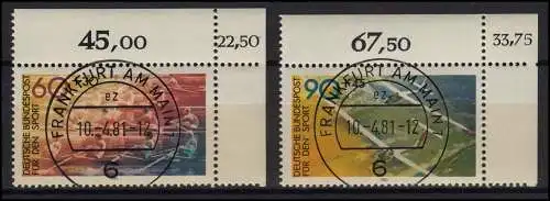 1094-1095 Sporthilfe 1981 - Rudern und Segelfliegen - Satz mit KBWZ O FfM