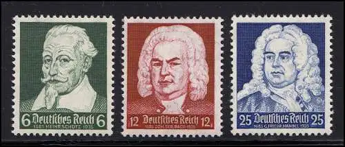 573-575 Komponisten Schütz & Bach & Händel 1935 - Satz postfrisch **