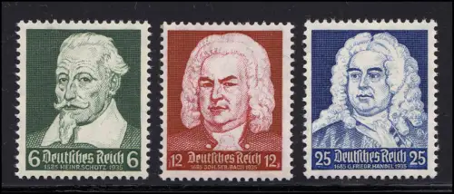 573-575 Komponisten Schütz & Bach & Händel 1935 - Satz postfrisch **