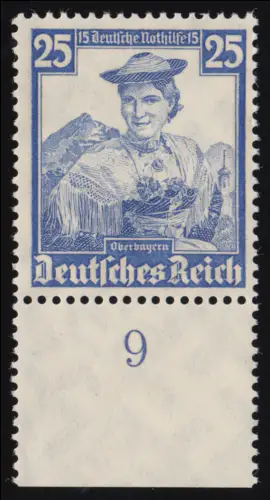 595 Nothilfe Volkstrachten Oberbayern 25 Pf, postfrisch **