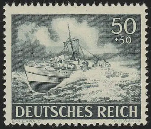 842x Tag der Wehrmacht / Heldengedenktag Schnellboot 50 Pf **