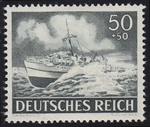 842y Tag der Wehrmacht / Heldengedenktag Schnellboot 50 Pf **