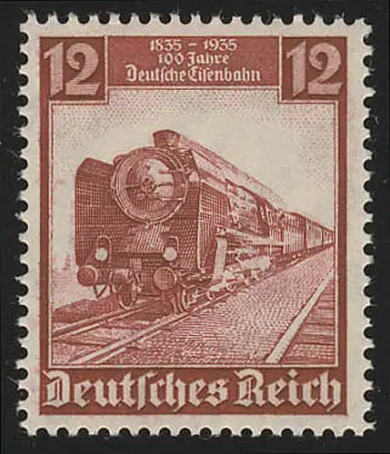 581 Deutsche Eisenbahn 12 Pf - Schnellzug 1935, postfrisch **