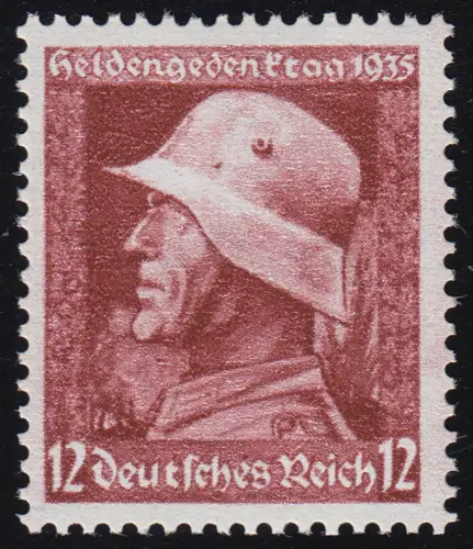 570y Heldengedenktag 12 Pf waagerecht geriffelt, postfrisch **