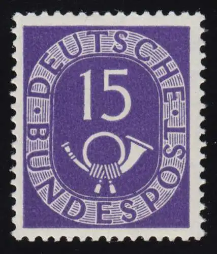129 Posthorn 15 Pf, postfrisch ** geprüft BPP