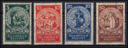 351-354 Nothilfe Rosenwunder 1924, 4 Werte komplett, Satz Gummimängel / Falz *