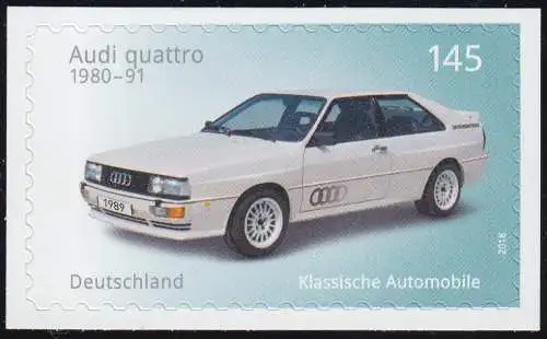 3379 Automobile - Audi quattro, sk auf neutraler Folie, 10 Einzelmarken, **