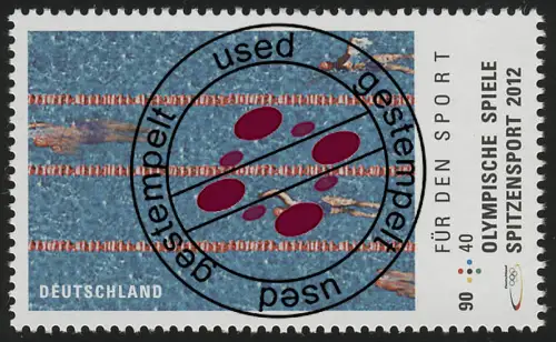 2925 Sporthilfe Schwimmen Sommerolympiade London, gestempelt O