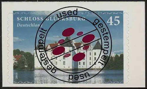 3016 Schloss Glücksburg, SELBSTKLEBEND aus Folienblatt 31, bedarfsgestempelt O