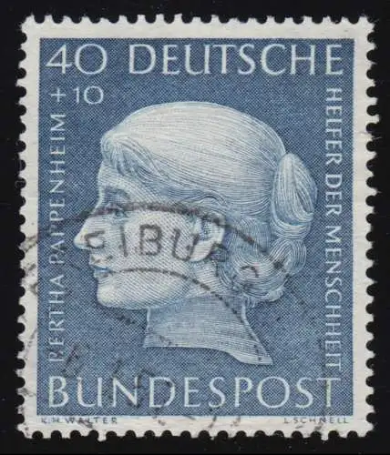 203 Bertha Pappenheim 40+10 Pf O gestempelt