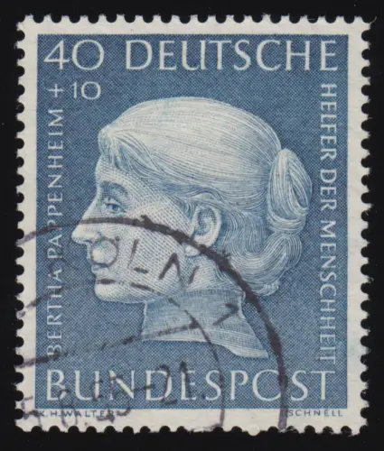 203 Bertha Pappenheim 40+10 Pf O gestempelt