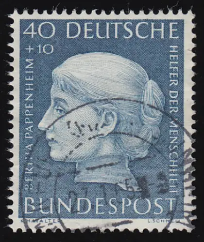 203 Bertha Pappenheim 40+10 Pf O gestempelt