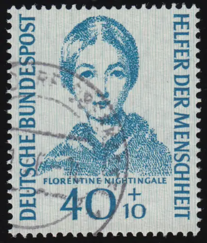 225 Helfer der Menschheit 40+10 Pf Nightingale, gestempelt O, geprüft BPP