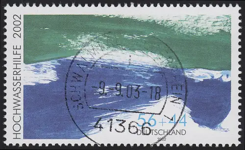 2278AII Hochwassergeschädigte, Zähnung A, Rasterung II, gestempelt O