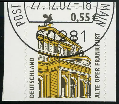 2304BD SWK 0,55 Euro selbstklebend unten geschnitten, gestempelt O