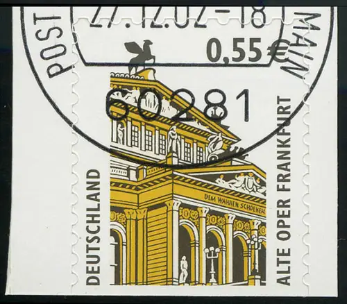 2304BD SWK 0,55 Euro selbstklebend unten geschnitten, gestempelt O