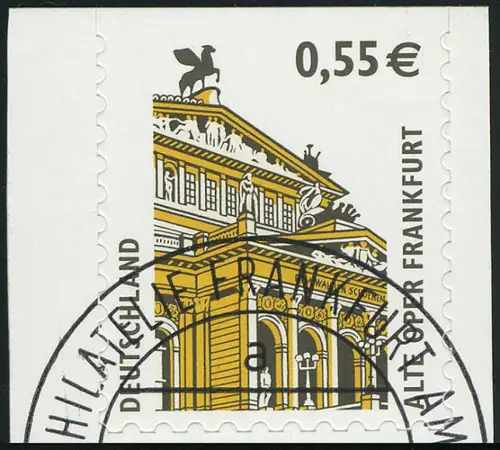 2304BC SWK 0,55 Euro selbstklebend oben geschnitten, gestempelt O