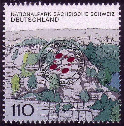1997 Nationalpark Sächsische Schweiz aus Block 110 Pf, gestempelt O
