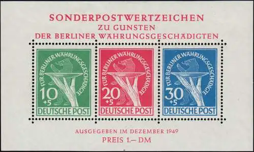 Block 1 Währungsgeschädigte 1949 - original postfrisch **