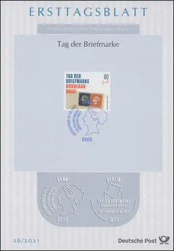 ETB 26/2021 Tag der Briefmarke - Schätze der Philatelie - Bordeaux-Brief
