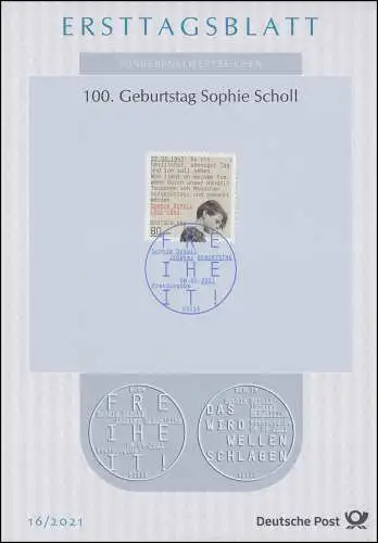 ETB 16/2021 Sophie Scholl - Widerstandsgruppe Weiße Rose